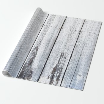 Weathered White Rustic Wood Boards Wrapping Paper by bbourdages at Zazzle