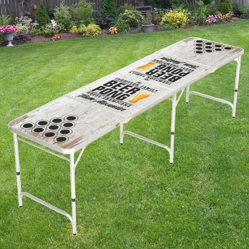 Weathered White Washed Brew Battle Champions Beer Pong Table