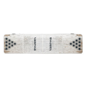 Weathered White Washed Minimal Modern Classic Name Beer Pong Table