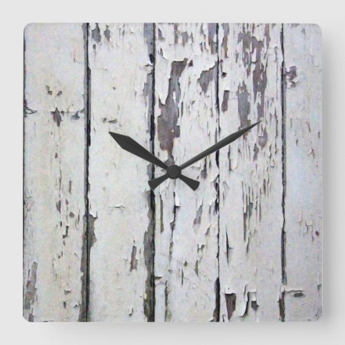 weathered white wood wall clock