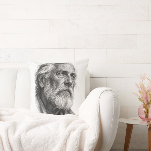 Weathered Wisdom Throw Pillow (Couch)