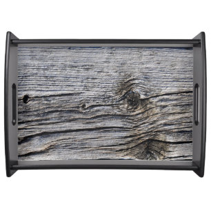Weathered Wood Board-effect Photo Sample Serving Tray