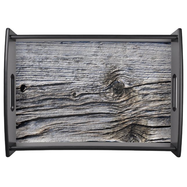 Weathered Wood Board-effect Photo Sample Serving Tray (Front)
