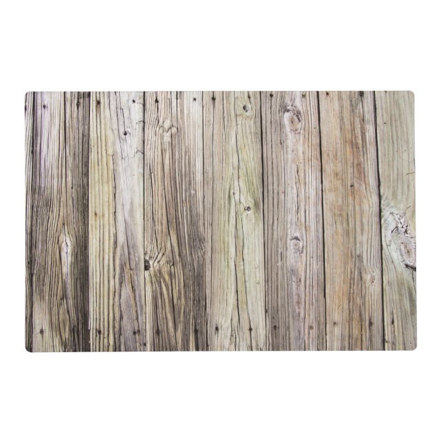 Weathered Wood Boards with Natural Rustic Patina Placemat (Back)