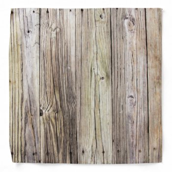 Weathered Wood Boards With Rustic Appeal Bandana by ICandiPhoto at Zazzle
