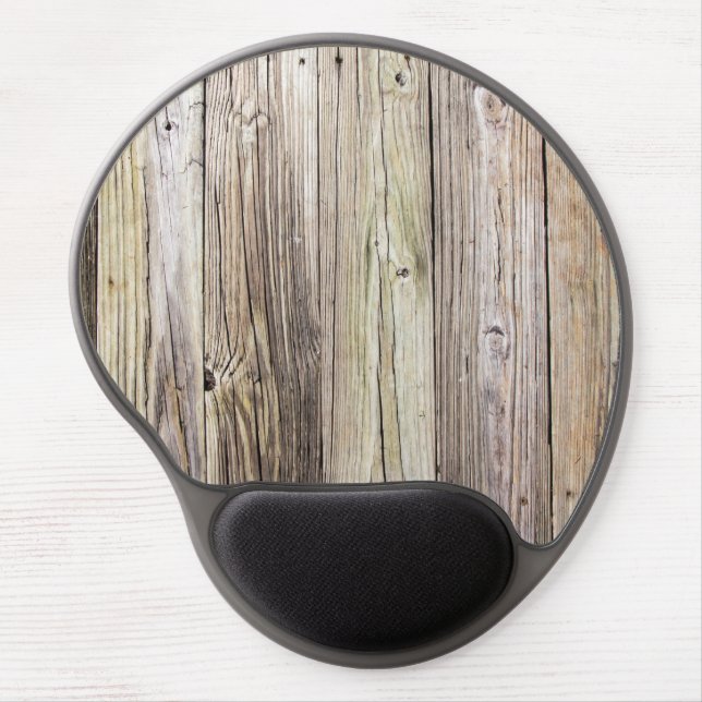 Weathered Wood Boards with Rustic Patina Gel Mouse Pad (Front)