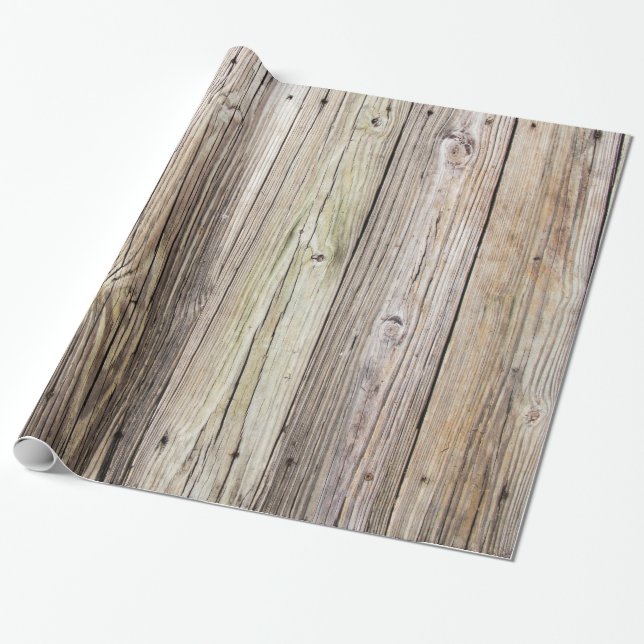Weathered Wood Boards Wrapping Paper (Unrolled)