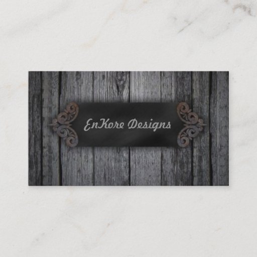 Customizable Weathered Wood Business Cards