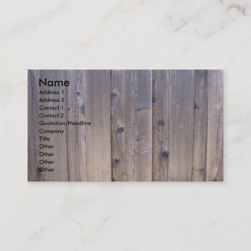 Weathered Wood Fence Business Card