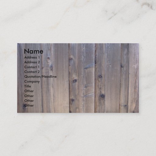 Customizable Weathered Wood Fence Business Card Template