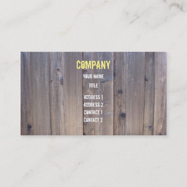 Weathered Wood Fence Business Card (Front)