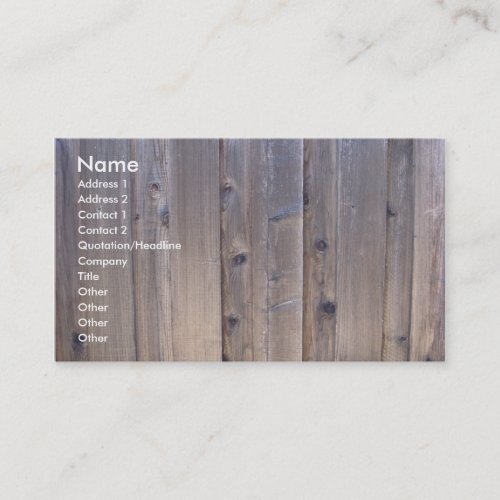 Weathered Wood Fence Business Card