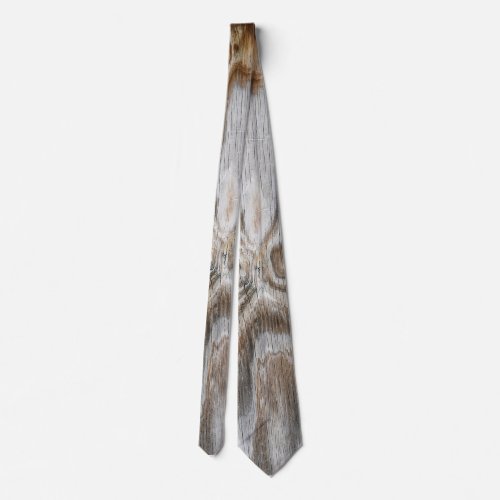 weathered wood grain abstract design neck tie