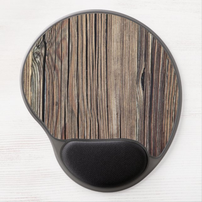 Weathered Wood Grain Plank Background Template Gel Mouse Pad (Front)
