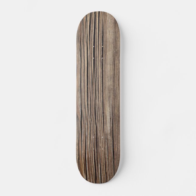 Weathered Wood Grain Plank Background Template Skateboard Deck (Front)