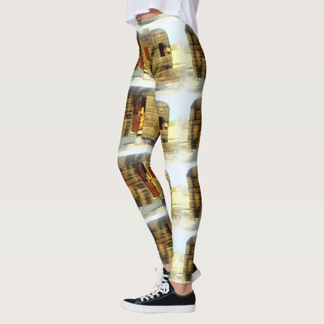 Weathered wood gypsy caravan leggings (Left)