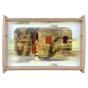 weathered wood gypsy caravan serving tray