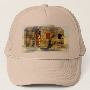 Weathered wood gypsy caravan trucker hat