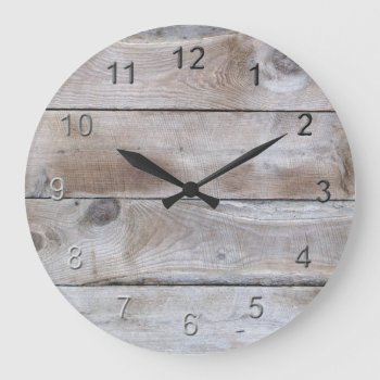 Weathered Wood Large Clock by Impactzone at Zazzle