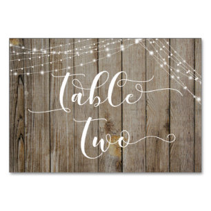 Weathered Wood & Light Strings Table Two Card