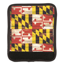 Weathered wood Maryland flag luggage handle wrap