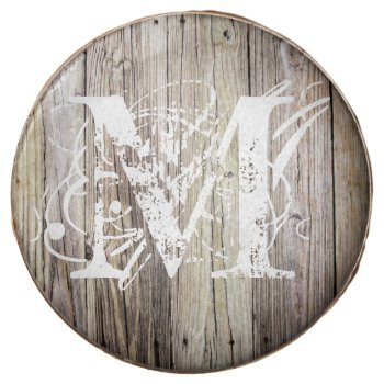 Weathered Wood Monogrammed Chocolate Covered Oreo by ICandiPhoto at Zazzle