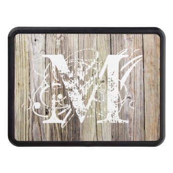 Weathered Wood Monogrammed Hitch Cover by ICandiPhoto at Zazzle