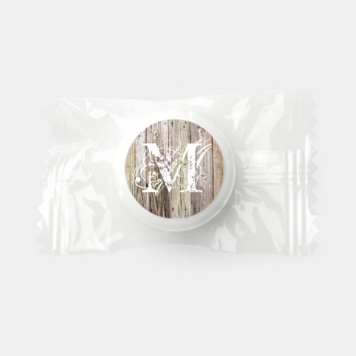 Weathered Wood Monogrammed Life Saver Mints