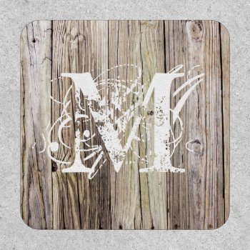 Weathered Wood Monogrammed Patch by ICandiPhoto at Zazzle