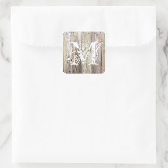 Weathered Wood Monogrammed Sticker | Zazzle