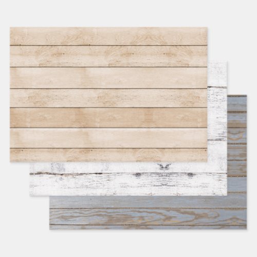 Weathered Wood Paneling Vintage Decoupage  Wrapping Paper Sheets
