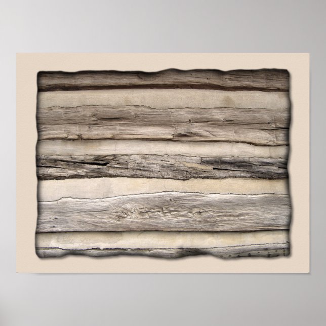Weathered Wood Planks Poster (Front)