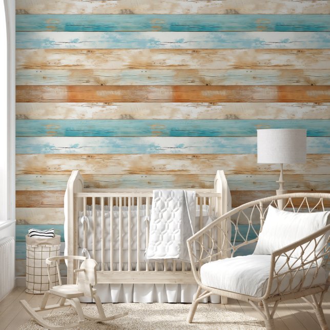 Weathered Wood Repeat Pattern Wallpaper (Kids)