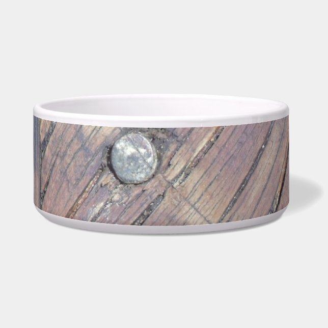 Weathered Wood Rough Textured Deck Bowl (Left)