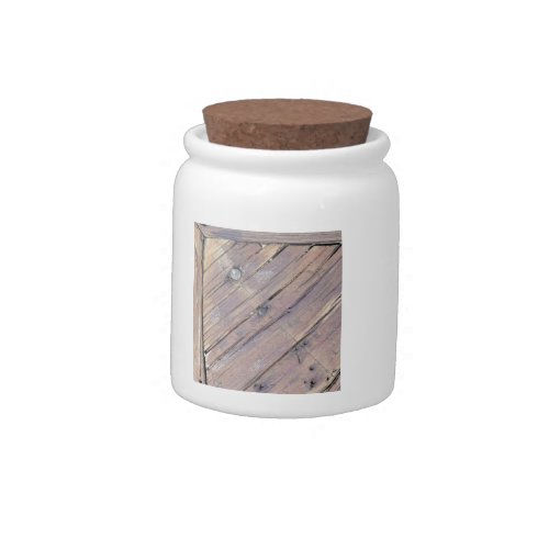 Weathered Wood Rough Textured Deck Candy Jar