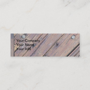 Weathered Wood Rough Textured Deck Mini Business Card