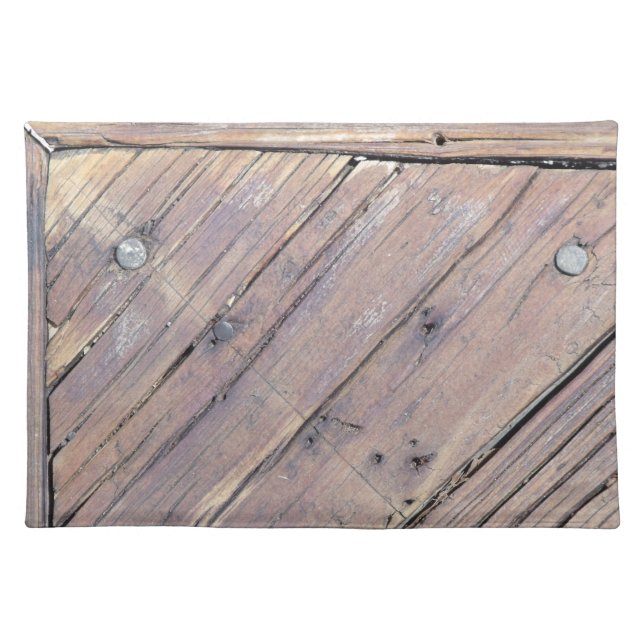 Weathered Wood Rough Textured Deck Placemat (Front)
