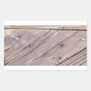 Weathered Wood Rough Textured Deck Rectangular Sticker