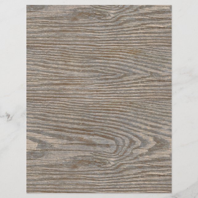 Weathered Wood Rustic Beige Scrapbook Paper (Front)