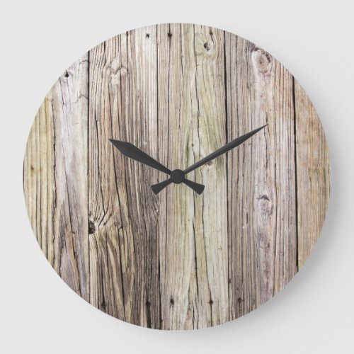 Weathered Wood Rustic Boards from Old Dock Large Clock