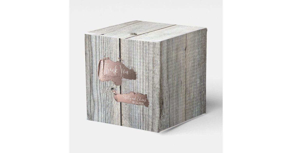 Weathered Wood Rustic Wedding Favor Boxes | Zazzle