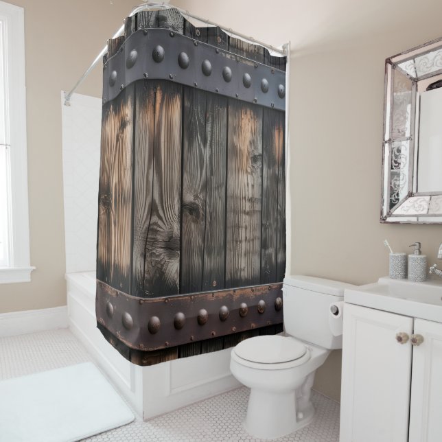 Weathered Wood Shower Curtain (In Situ)