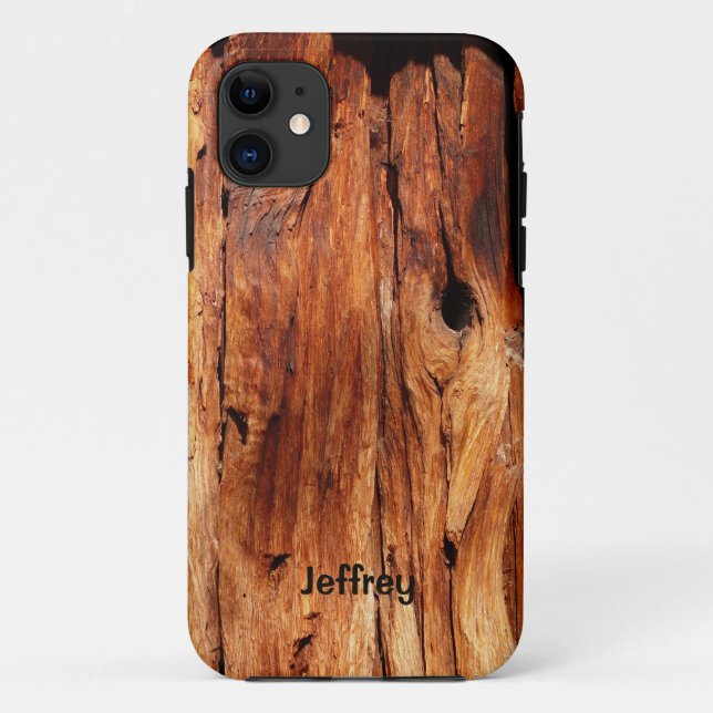 Weathered Wood Siding (Faux), Name,  Case-Mate iPhone Case (Back)
