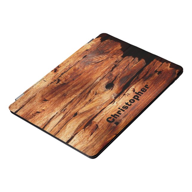 Weathered Wood Siding Photo Personalized Rugged iPad Pro Cover (Side)