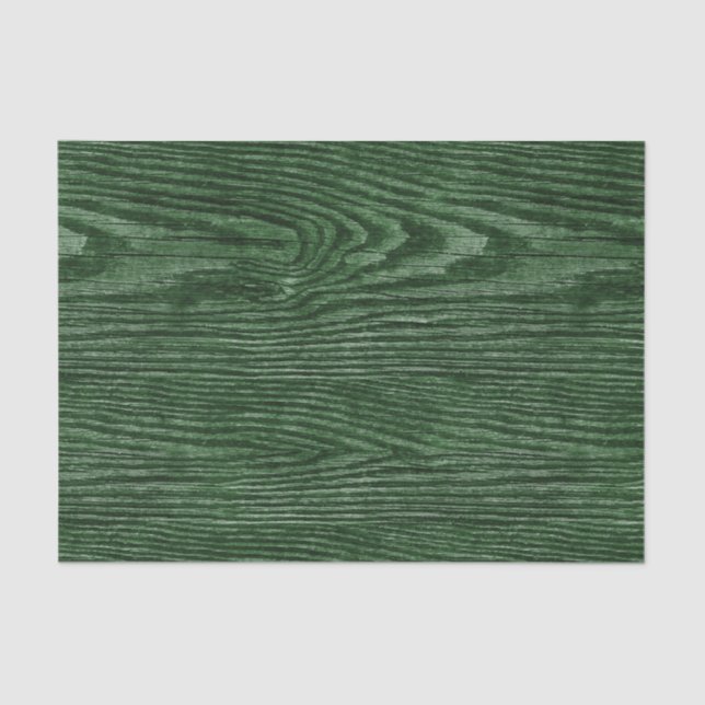 Weathered Wood Texture Hunter green Tissue Paper (Front)