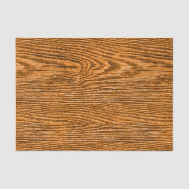 Weathered Wood Texture Pumpkin Color Tissue Paper (Front)