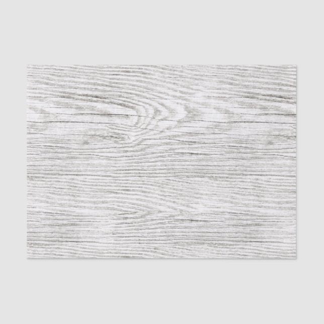 Weathered Wood Texture White Tissue Paper (Front)