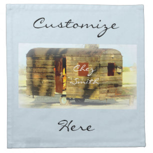 Weathered wood travel trailer Thunder_Cove Cloth Napkin