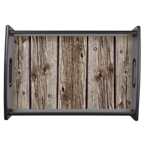 Weathered Wooden Boards Photo Sample Serving Tray
