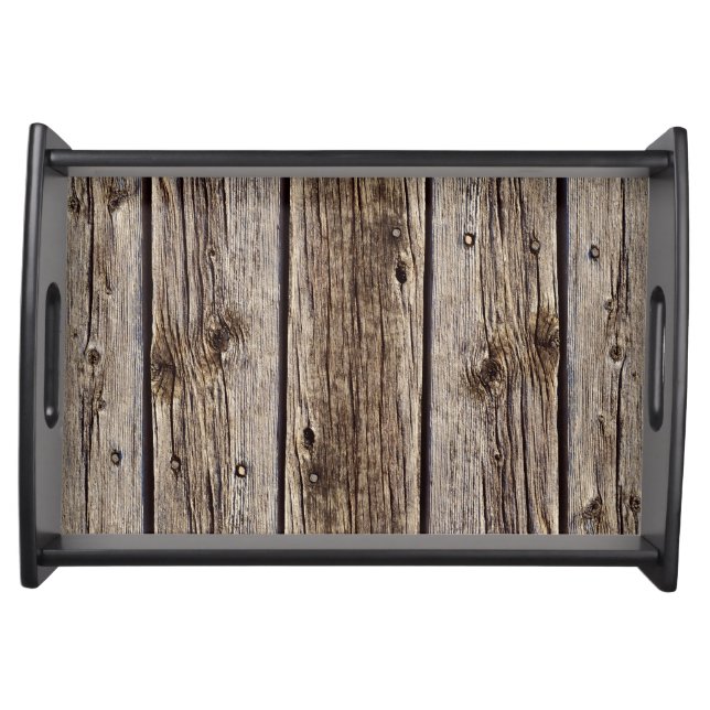 Weathered Wooden Boards Photo Sample Serving Tray (Front)